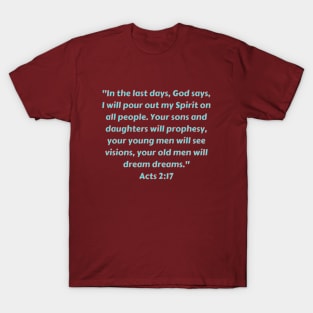 Bible Verse Acts 2:17 T-Shirt